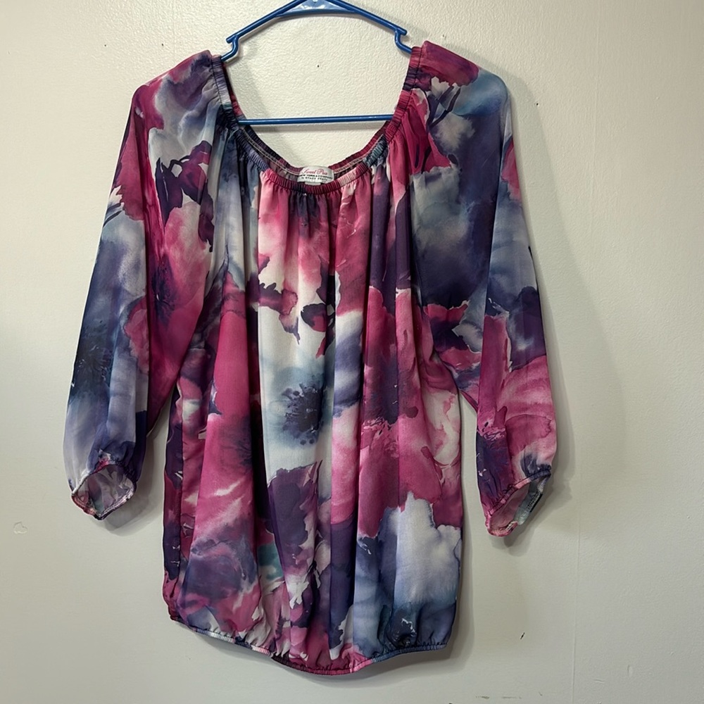 Watercolor floral New York & Company blouse XL